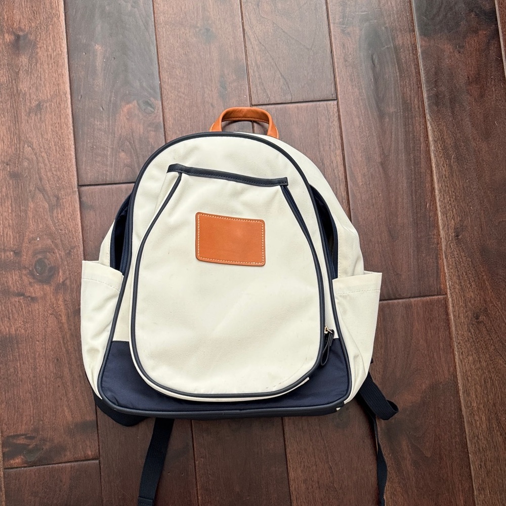 Stylish Cream and Navy Pickleball Backpack